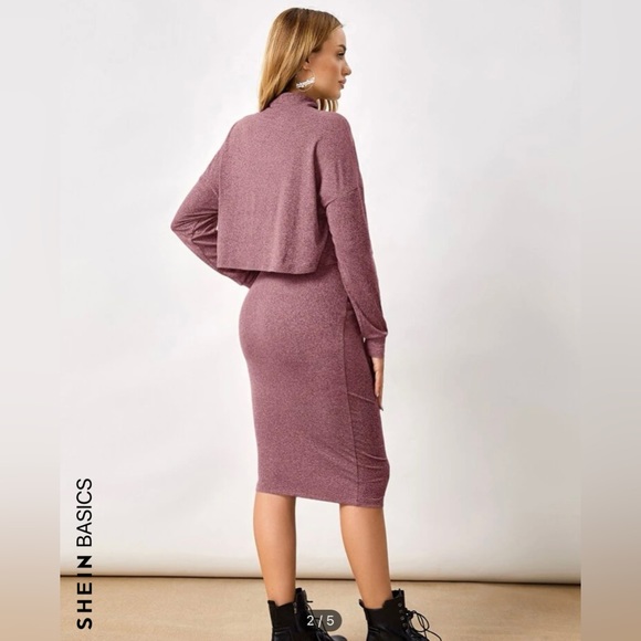 NWT!! Maternity High Neck Drop Shoulder Tee & Skirt Set - Picture 2 of 5